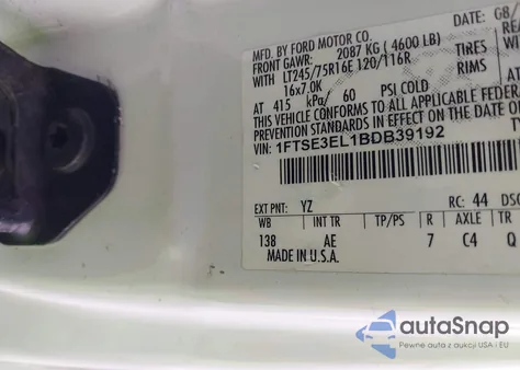 2011 Ford E-350 Super Duty Commercial z USA, uszkodzony, nr VIN 1FTSE3EL1BDB39192